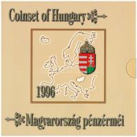 1996. 10f-100Ft (10xklf) 50 éves a forint forgalmi sor dísztokban. A belső tokon a ragasztás részben elengedett T:BU patina Adamo FO29