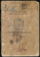 1927 Régi útlevél megviselt állapotban hátlap nélkül