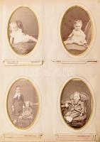 cca 1870-1910 Német/erdélyi származású, pesti zsidó kereskedőcsalád és rokonságuk családi fotóalbuma...