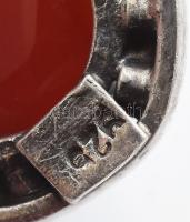 Ezüst(Ag) fülbevalópár karneollal, jelzett, h: 2 cm, bruttó: 8,63 g