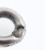 Ezüst(Ag) figaro nyaklánc karneol medállal, jelzett, h: 48 cm, bruttó: 19,4 g