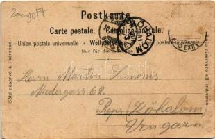 1901 Rigi, Gruss vom... / general view with cog railway. Lith. & Verlag v. Hch. Schlumpf Art Nou...