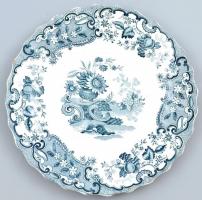 RN jelzéssel angol fajansz tányér, jelzett, kopásnyomokkal, d: 25 cm