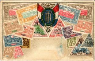 Stamps from the French colonial empire. Carte philatelique. O.Z.M. No. 75. Emb. litho (lyuk / pinhole)