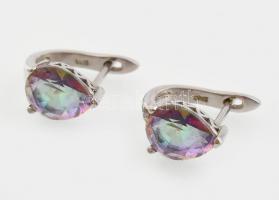 Ezüst(Ag) fülbevalópár, kővel, jelzett, h: 1,5 cm, bruttó: 3,3 g