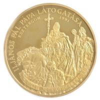 Bognár György (1944-) 1991. "II, János Pál pápa látogatása - Esztergom" aranyozott bronz e...