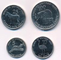 Eritrea 1997. 5c-100c acél (4xklf) T:1- Eritrea 1997. 5 Cents - 100 Cents steel (4xdiff) C:AU