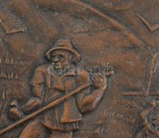 Fekete Géza (Dezső) (1939-2021): ..hogy kenyérré kovászolja a földet. József Attila. Bronz dombormű....