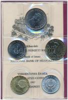 1987. 2f-20Ft (10xklf) forgalmi sor csokoládébarna műbőrtokban T:1