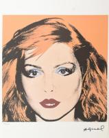 Andy Warhol (1928-1987): Debbie Harry (Blondie). Ofszet-litográfia, papír, jelzett a nyomaton. Kézzel sorszámozott 65/100 jelzett a nyomaton. Georges Israel editeur - Leo Castellli New York, szárazpecséttel, pecséttel, hologrammal jelzett.37x37 cm, lapméret 56x38 cm, / Offset-lithography