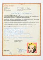 Andy Warhol (1928-1987): Marylin. Ofszet litográfia, papír, jelzett a nyomaton. Kézzel sorszámozott ...