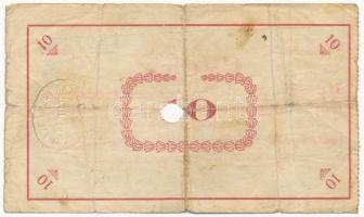 Pápa 1919. május 8. "Pápai csekk" 10K lyukasztással érvénytelenítve és ovális szárazbélyeg...