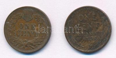 Amerikai Egyesült Államok 1906. 1c Br "Indián fej" + 1916. 1c Br "Lincoln" T:2- ...