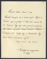 1931 Heller Bernát rabbiképző intézeti tanár 60. születésnapján küldött köszöntő levél a rabbiképző diákjaitól