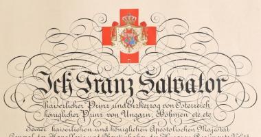 1916 Osztrák Vöröskereszt Díszjelvény II. osztályát, hadi ékítménnyel, adományozó oklevél, Paul Niki...