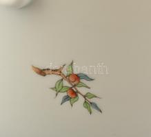 Herendi csipkebogyó mintás óriás porcelán kaspó. Kézzel festett, jelzett, hibátlan. d: 30 cm, m: 20,...