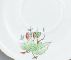 Herendi csipkebogyó mintás, kosár nyomott, 6db teáscsésze aljjal. Kézzel festett, jelzett, hibátlan