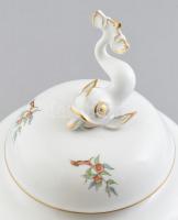 Herendi csipkebogyó mintás óriási figurális bonbonier. Kézzel festett, jelzett, hibátlan. D: 17 cm, ...