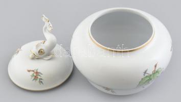 Herendi csipkebogyó mintás óriási figurális bonbonier. Kézzel festett, jelzett, hibátlan. D: 17 cm, ...