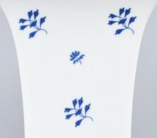 Herendi kék virágmintás váza. Kézzel festett, jelzett, hibátlan. M:15,5 cm