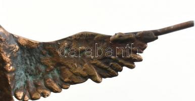 Curtis Jere ( - ): Sirályok. Öntött, patinázott bronz, fa talapzaton, jelzett, kivehető a talapzatbó...