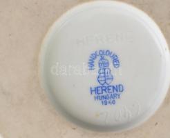 Herendi Viktória mintás, oroszlán karmos kaspó, kézzel festett, kopott, jelzett (1940), ritka, m:13 ...