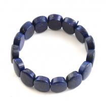 Csiszolt lapis lazuli karkötő, gumírozott