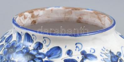 Guerrieri Murano 1937: Fedeles váza, ló motívummal. Kézzel festett kerámia, jelzett, koszos, kopásny...