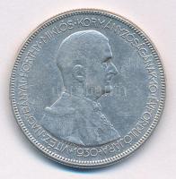 1930. 5P Ag "Horthy jobbra" T:2- patina, kis karc Adamo P8