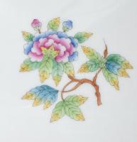 Herendi Viktória mintás óriás padló váza, kézzel festett, jelzett, hibátlan, m: 49,5 cm