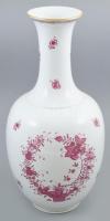 Herendi purpur indiai kosaras mintás óriás padló váza, kézzel festett, jelzett, hibátlan, m: 49,5 cm