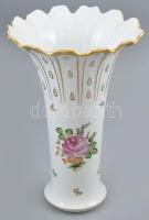 Herendi virágmintás váza, kézzel festett, jelzett, hibátlan, m: 36,5 cm