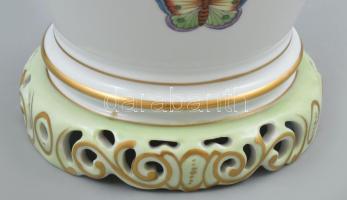 Herendi Viktória mintás óriás lámpatest, kézzel festett, jelzett, hibátlan, m: 39 cm