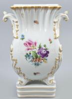Herendi virágmintás barokkos váza, másik oldalán: Szegedi dóm , kézzel festett, jelzett, hibátlan, m: 27 cm