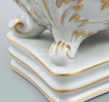 Herendi virágmintás barokkos váza, másik oldalán: Szegedi dóm , kézzel festett, jelzett, hibátlan, m...