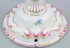 Herendi ötágú gyertyatartó, kézzel festett porcelán, jelzett, hibátlan, m:47,5cm