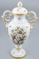 Herendi Rothschild mintás fedeles váza, kézzel festett porcelán, jelzett, hibátlan, m:50cm