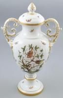 Herendi Rothschild mintás fedeles váza, kézzel festett porcelán, jelzett, hibátlan, m:50cm