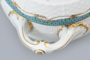 Herendi CFR Fruits / gyümölcs mintás leveses tál, kézzel festett porcelán, jelzett, hibátlan, 30x20x...