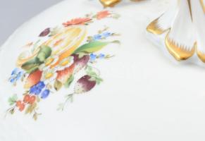 Herendi CFR Fruits / gyümölcs mintás leveses tál, kézzel festett porcelán, jelzett, hibátlan, 30x20x...