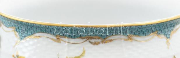 Herendi CFR Fruits / gyümölcs mintás leveses tál, kézzel festett porcelán, jelzett, hibátlan, 30x20x...