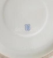 Herendi / Óherendi virágmintás váza. Kézzel festett, jelzett, kopott, gyárilag ferdén készítették. m...