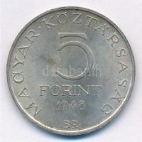 1948. 5Ft Ag "Petőfi" T:1-,2 
Adamo EM1