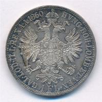 Ausztria 1860A 1Fl Ag T:2 patina 
Austria 1860A 1 Florin Ag C:XF patina Krause KM#2219