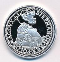 DN A legértékesebb magyar érmék - Báthori István ezüst tallérjának replikája ezüstözött Cu emlékérem, COPY jelzéssel, tanúsítvánnyal (40mm) T:PP