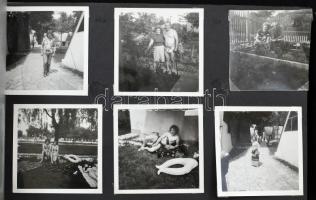 cca 1950-80 Magyar fényképalbum kb. 150 db fotóval, többségében kirándulás, nyaralás stb., albumlapo...