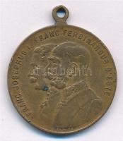 1912. Ferenc Ferdinánd - Ferenc József / A mezőhegyesi nagy hadgyakorlatok emlékezetére aranyozott bronz medál füllel (29mm) T:2,2- ph., kopott aranyozás