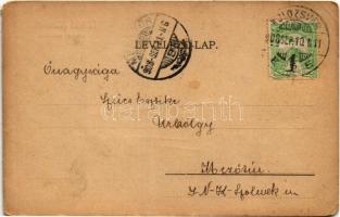 1908 Kolozsvár, Cluj; Sétatéri szökőkút. Kováts P. Fiai kiadása / fountain (kopott sarkak / worn cor...