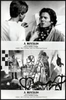 1974 ,,A rivális című francia film jelenetei és szereplői, 13 db vintage produkciós filmfotó, ezüst zselatinos fotópapíron, 18x24 cm