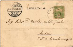 1905 Máramarossziget, Sighetu Marmatiei; Üdvözlet Máramarosból. Paraszt templom, paraszt lakások. Ka...